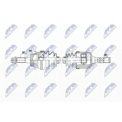 Image de NTY NPW MZ 070 Arbre de transmission Essieu avant droit 580 boîte vitesses manuelle FORD: Ranger Mk2, MAZDA: Série B Pick up