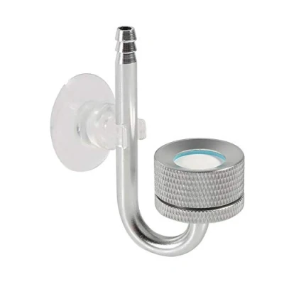 Image de diffuseur de dioxyde Carbone d&#039;alliage d&#039;aluminium CO2 réservoir Poissons avec la Ventouse pour l&#039;aquarium d&#039;aquarium Poissons(Blanc)