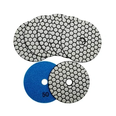Image de DIATOOL Sec Tampons de Polissage Diamant Liant Résine pour Stone Grain 50 Diamètre 4 pouces Pack 7