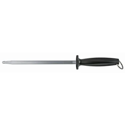 Image de Fackelmann 43336 Nirosta Profi Fusil à aiguiser Acier Inoxydable/PP Noir/Argent 40 x 8 5 cm
