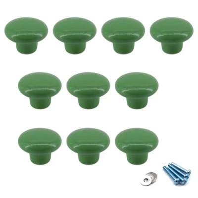 Image de vert Poignées et boutons de tiroir ceramique poignée meuble porte bouton Pour la chambre des enfants Pack 10 (vient avec vis)