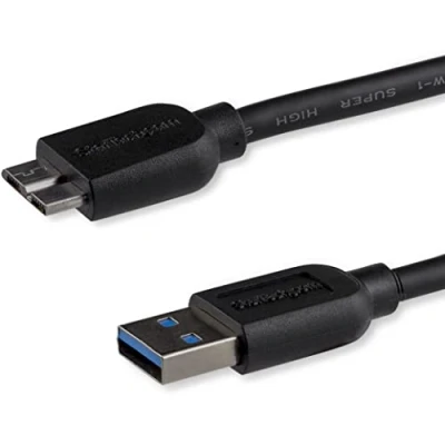 Image de StarTech.com Câble SuperSpeed USB 3.0 slim A vers Micro B de 0,5 m Mâle / Noir Neuf