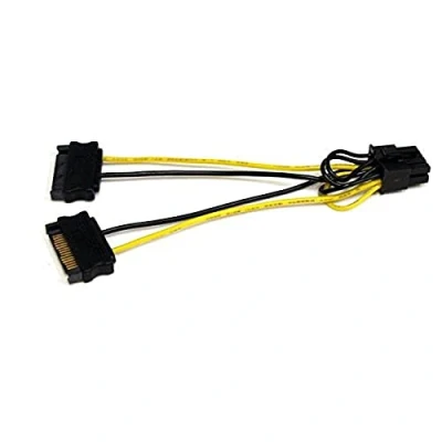 Image de Câble adaptateur d&#039;alimentation SATA vers carte vidéo PCI Express 8 broches STARTECH.COM 15 cm Noir