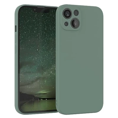 Image de EAZY CASE Housse en Silicone pour iPhone 13 Souple Antichoc Portable avec Protection Appareil Photo Fines Premium Cover TPU Phone Bumper Vert Minuit