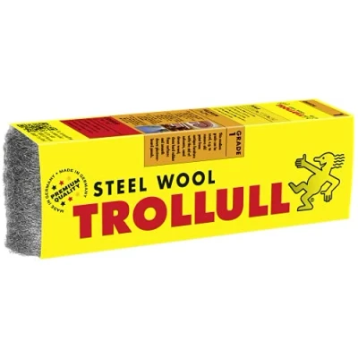 Image de TROLLULL la laine d&#039;acier 200 g Medium 1 peut être utilisée pour poncer les surfaces en bois, enlever vieille peinture et le vernis des meubles anciens nettoyer sols caoutchouc dur