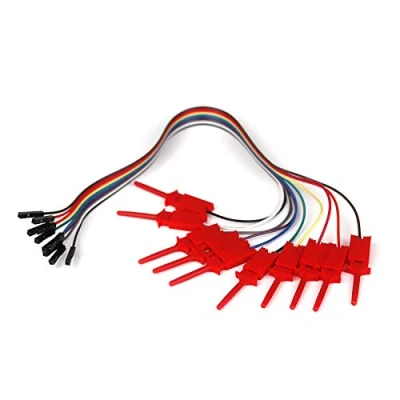 Image de Ytian 10 pcs Dupont Fil USB Analyseur logique Test Hook Clip Grabber Jumper Fils et Interface pins Idéal pour Electronic Tester