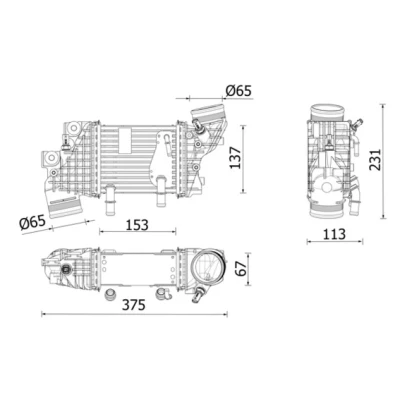 Image de MAHLE ORIGINAL CI 663 000P Intercooler avec capteur