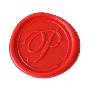 Image de Jacques Herbin 40316T Une pastille en laiton pour cire à cacheter, alphabet anglais, lettre P