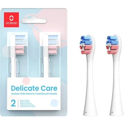 Image de Oclean Têtes de brosse à dents rechange pour enfants, compatible avec toutes les poignées électriques Oclean, approuvé par la FDA (lot 2) Blanc