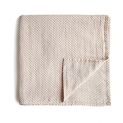 Image de mushie Couverture D&#039;emmaillotage en Mousseline pour Bébé Naissance 0 3 Mois Coton Organique Gigoteuse Prélavée de Réception Fabriquée au Danemark Caramel Polka Dots