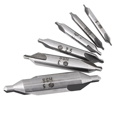 Image de 6 Pcs 60 Degrés HSS Center Forets Centering Outils Set Fraise Contre Outil 1 / 1.5 2 2.5 3/5 mm De Diamètre