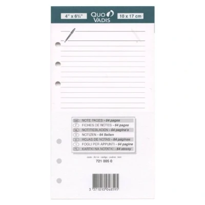 Image de Quo Vadis Accessoires de TIMER Recharge FICHES NOTES pour 17 Papier Blanc Clairefontaine Format 10x17cm