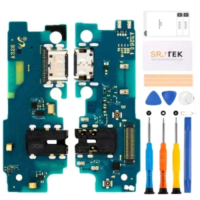 Image de SRJTEK Connecteur de station d&#039;accueil rechange pour Samsung Galaxy A32 5G Port charge A326 casque SM A326B avec microphone/prise audio/antenne kits réparation