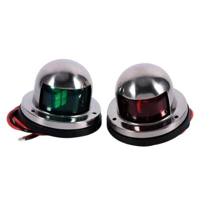 Image de VIFERR Feux de Navigation Bateau, 2 Pièces 12V Acier Inoxydable Rouge et Vert LED Lampe Marine Feu Signalisation Étanche Accessoire Yacht