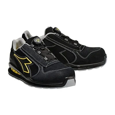 Image de Diadora Homme Run Net AIRBOX Quick Low S3 SRC Chaussure de Piste d&#039;athlétisme, Black/Black, 44 EU