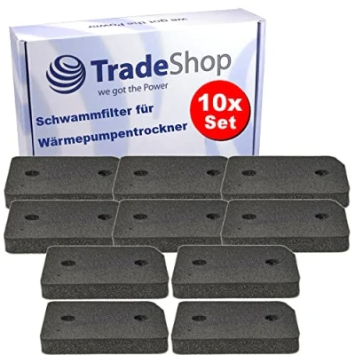 Image de Trade Shop Lot de 10 filtres en mousse compatibles avec Miele TCF650WP TWF640WP TSF643WP TWF660WP TSF663WP TCD440WP TCD450WP TWD440WP