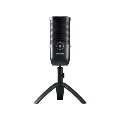 Image de CHERRY UM 3.0, Microphone USB pour podcasts, Streaming, Home Office, Caractéristique cardioïde, Connexion écouteurs, Compatible avec PC/Mac/PS4/PS5, Noir