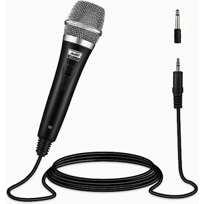 Image de Moukey MWm 5 Microphone XLR Dynamique Cardioïde Micro avec 5m Câble pour Karaoké, Chant, Live, Conférence, Mariage en Plein Air, etc (Noir)