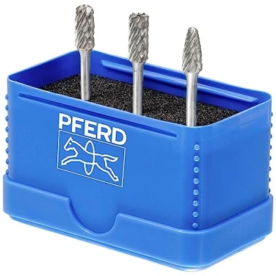 Image de PFERD 21901404 Lot de 3 fraises en carbure tungstène Denture Allround Diamètre la tige : mm 6 Pour une utilisation universelle sur les matériaux plus