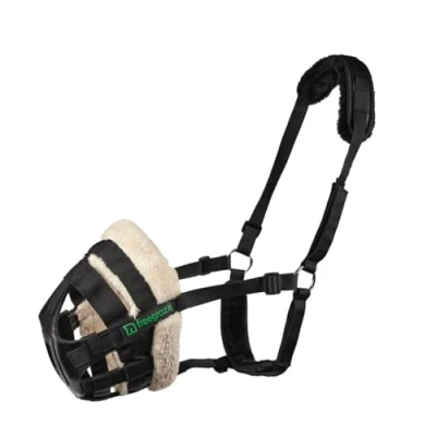 Image de Shires Muselière Anti Coliques Graze AirFlow Grazing Noir Cob