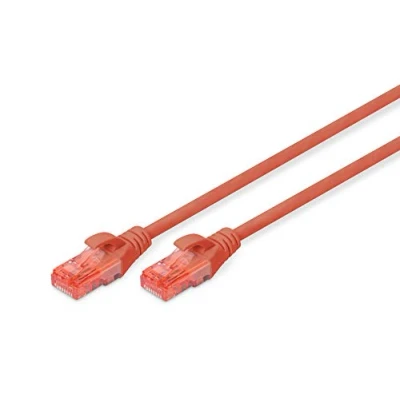 Image de DIGITUS Câble LAN Cat 6 2m RJ45 réseau UTP non blindé Compatible 6A &amp; 5e Rouge