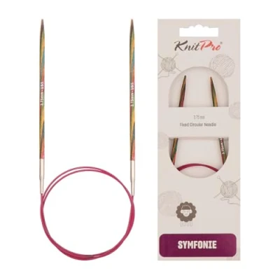 Image de Knit Pro 25 cm x 3,75 mm Bois de Bouleau Symfonie Aiguilles à Tricoter circulaires Fixes Multicolore