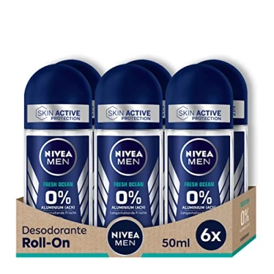 Image de Nivea Men Fresh Ocean Roll On Deodorant 6 x 50 ml