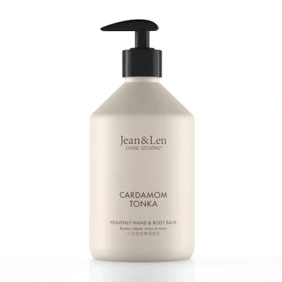 Image de Jean &amp; Len Heavenly Hand Body Balm Cardamom Tonka, pour une expérience de soin parfumée, avec l&#039;huile d&#039;argan bio et du beurre karité, sans parabènes silicones, végétalien, 500 ml