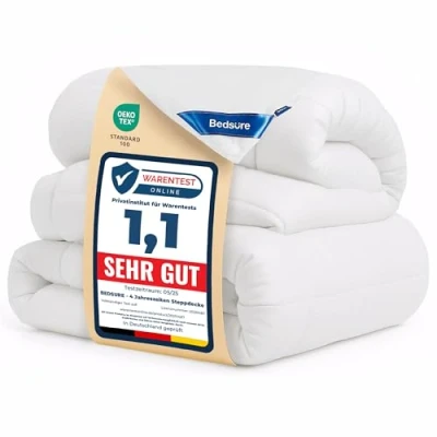 Image de Bedsure Couette 4 Saisons 220x240 3 en 1（150G/M²+ 300G/M²= 450G/M²）, Été Légère + Mi Saison = Tempérée Chaud Hiver avec Boutons Pression, Facile à Attacher