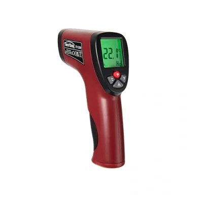 Image de Testboy TV 329 Thermomètre infrarouge (mesure de température très précise, pour la météo, le barbecue, l&#039;artisanat &amp; l&#039;industrie, avec optique mesure avancée 12:1, écran LCD vert), rouge