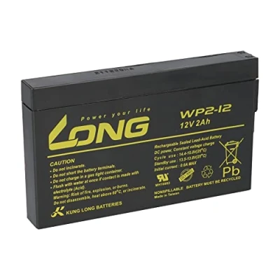 Image de Batterie WP2 12 V 2 Ah plomb AGM compatible NP2 12, MP2 12SL, 12FR