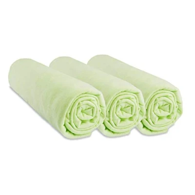 Image de Lot de 3 Draps Housse 40x80 cm Extensible pour 40x90 Couffin Berceau Nacelle 40 x 80 100% Coton Vert Anis Respirant Sommeil sain Marque Easy Dort Certifié Oeko Tex Fabriqué en Europe