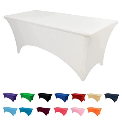 Image de Newthinking Nappe à tréteaux extensible rectangulaire en élasthanne, lavable et infroissable, pour banquets, fêtes, événements, 183 x cm (L l H)