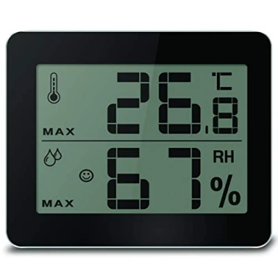 Image de Technoline WS 9450 Thermomètre avec Affichage de la Température Intérieure/Humidité Intérieure Noir