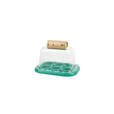 Image de Hape Serre Enfant Jardinage Conçu à Base de Bambou Adapté aux Enfants 4 ans et plus Kit Nature Avec Moules Pour Créer des Vases en Papier Couvercle Protéger Semis
