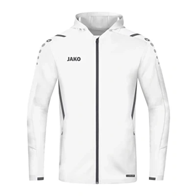 Image de JAKO Veste à Capuche Challenge, Mixte, Blanc/Anthra Clair, 4XL