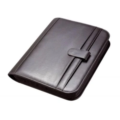 Image de Serviette de bureau ALASSIO RICCIONE A4 PU Noir Avec calculatrice et compartiments pour cartes visite