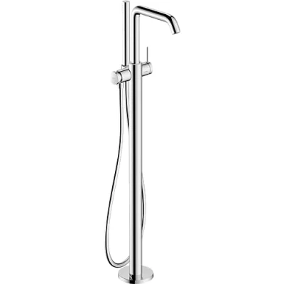 Image de hansgrohe Tecturis S Mitigeur baignoire sur pied, Robinet 2 sorties avec douchette, monocommande, Chromé