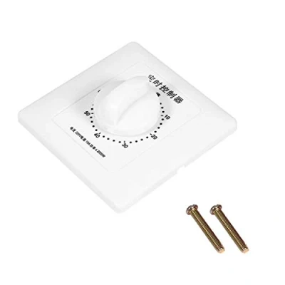 Image de Interrupteur de Minuterie Compte à Rebours 60 Minutes Murale Mécanique Ressort 86 Panneau pour Lumières Ventilateurs D&#039;extraction Pompes Chauffage