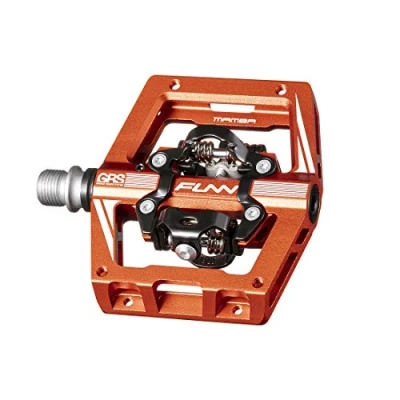 Image de Funn Mamba S Pédales VTT Clipless, Double Face Clip Plateforme Compacte VTT, Compatibles avec Les Cales SPD, de Vélo Axe CrMo 9/16 Pouces (Orange)