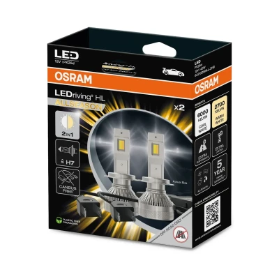 Image de Osram LEDriving HL ALLSEASON ≜H7, lampe LED pour feux de route et croisement, couleur lumière commutable du froid au blanc chaud, 6000K à 2700K, utilisation tout terrain uniquement pas d&#039;ECE