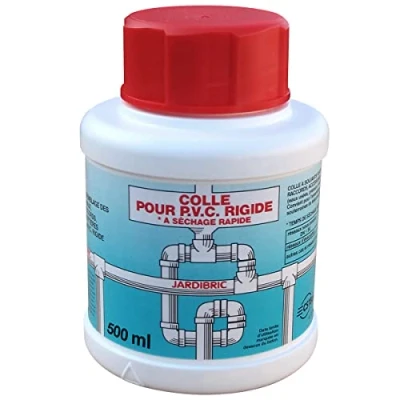 Image de Jardibric Pot de Colle P.V.C à Solvants pour Assemblage Tuyauteries Facilitez l&#039;Installation et l&#039;Étanchéité vos Conduites avec cette Spécialement Conçue (500 ml)