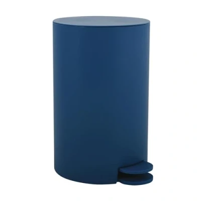 Image de MSV, Poubelle à cosmétiques Modèle Osaki, 3 litres, Couvercle, Pédale pour Toilettes Salles de Bain, Compact, Petit Espace, avec Récipient intérieur Amovible, Bleu