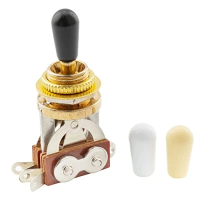 Image de Musiclily Pro Sélecteur de Micro 3 Positions Commutateur à Bascule Toggle Switch pour Guitares Electriques Style LP, Doré