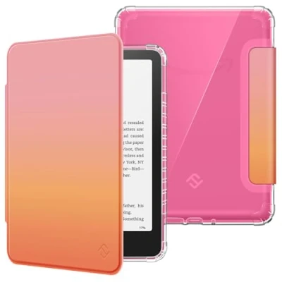 Image de FINTIE Étui pour 7&quot; Kindle Paperwhite 2024 (12e Génération) et Colorsoft Signature Edition (1re Génération), Transparent en TPU Souple Housse Veille/Réveil Auto, Ombre Crépusculaire