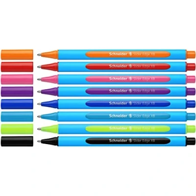 Image de Schneider Slider Edge (Stylo bille, Pointe extra large (XB)) Boîte à crayons 8, Couleurs Assortis