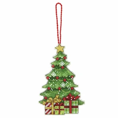 Image de Dimensions Susan Winget Tree Ornement compté Point de Croix Kit 3 &quot;X 4 3/4&quot; 14 Compter Une Toile en Plastique