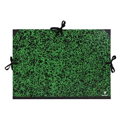 Image de Clairefontaine 32000C Un carton à dessin Annonay fermeture 3 cordons 32x45 cm, Vert
