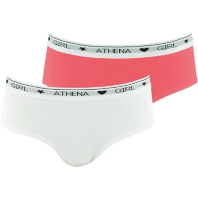 Image de Girl by Athena Douceur Coton LQ48 Boxeur ajusté, Blanc/Corail, 16 Ans Fille