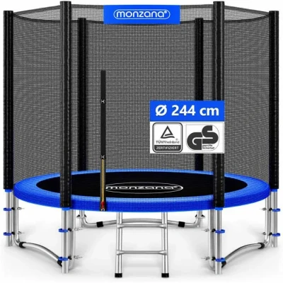 Image de Trampoline 244cm Set filet de sécurité porte d&#039;entrée Extérieur jardin Robuste